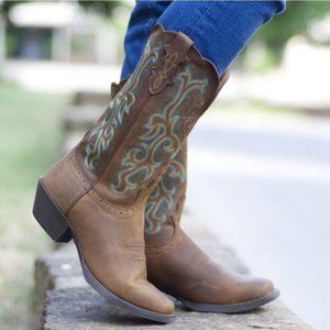Justin Stampede Apache Brown Square Toe Boots